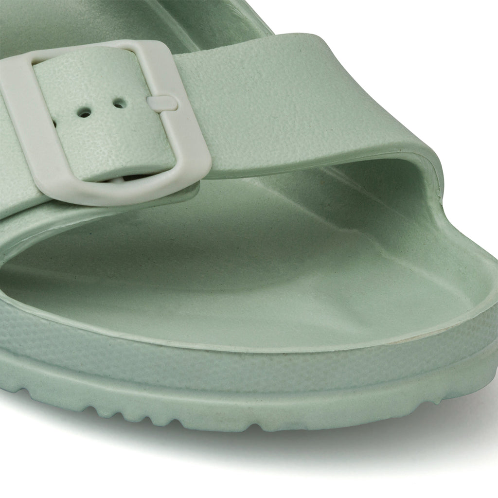 Ciabatte da donna verde menta a doppia fascia Silvia Sikel