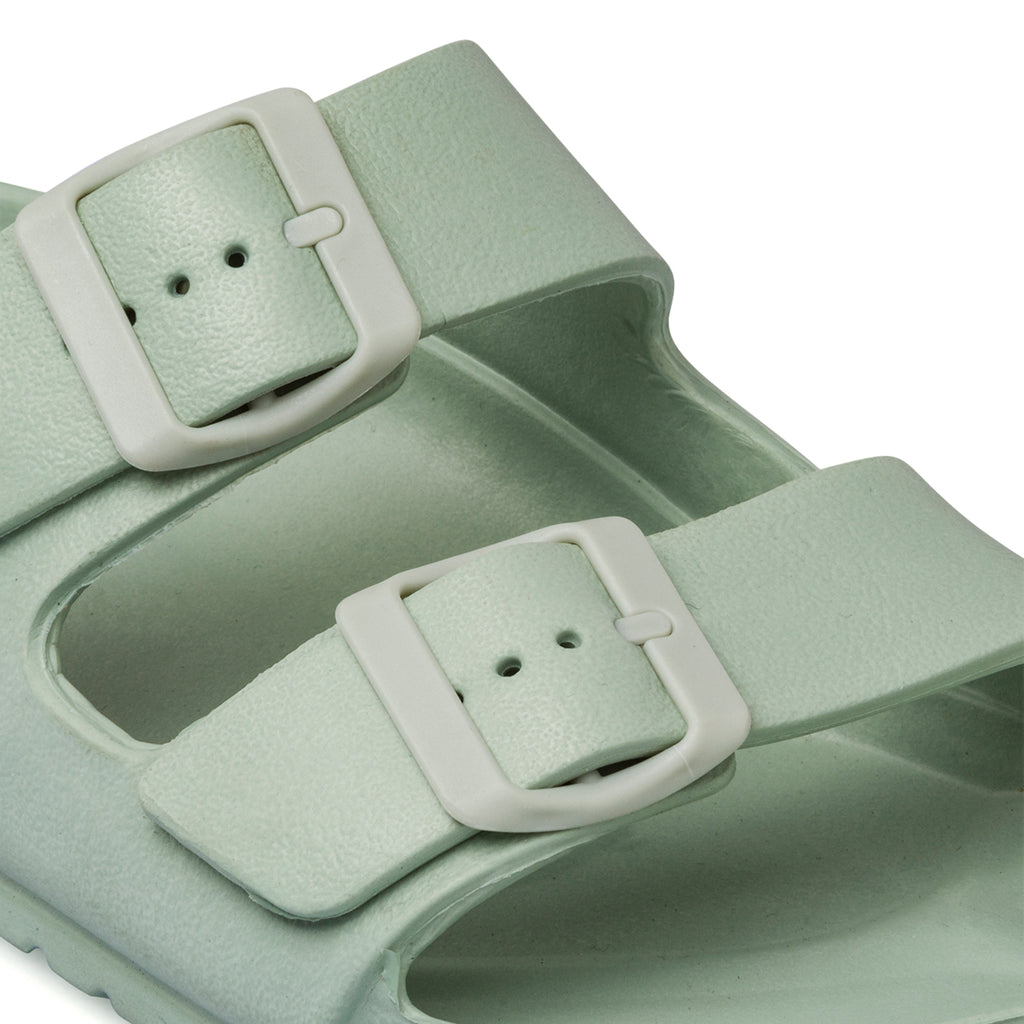 Ciabatte da donna verde menta a doppia fascia Silvia Sikel