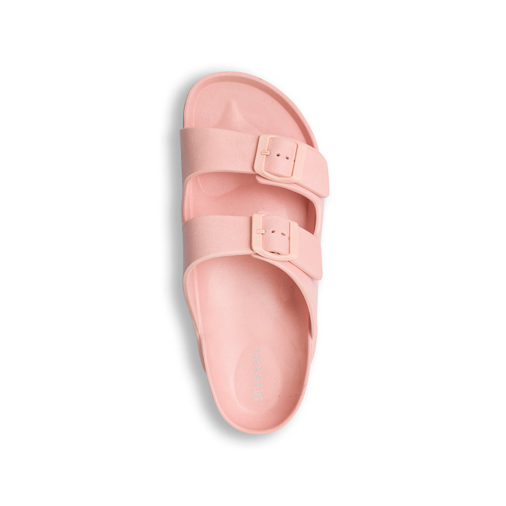 Ciabatte da donna rosa a doppia fascia Silvia Sikel