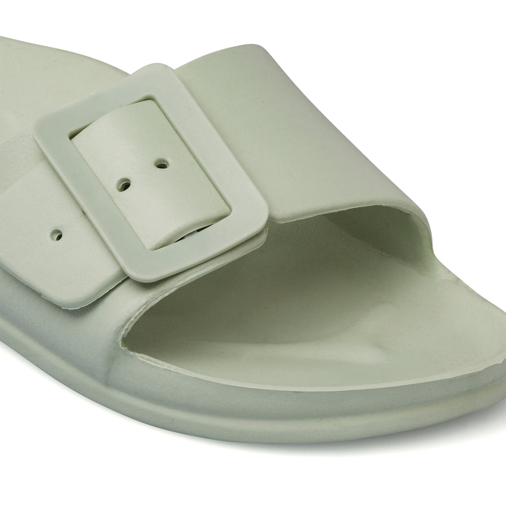 Ciabatte da donna verde menta a fascia singola Silvia Sikel