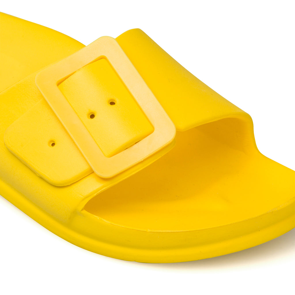 Ciabatte da donna gialle a fascia singola Silvia Sikel