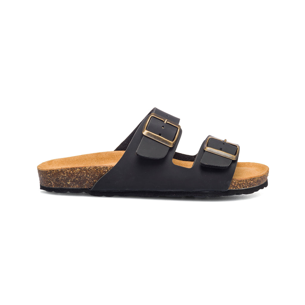 Ciabatte nere da donna con fibbie in metallo Italia Trend Sabina