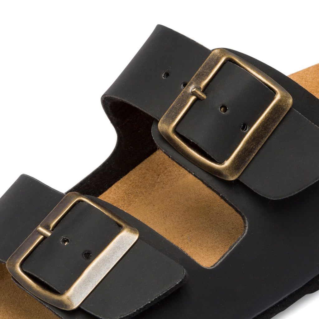 Ciabatte nere da donna con fibbie in metallo Italia Trend Sabina