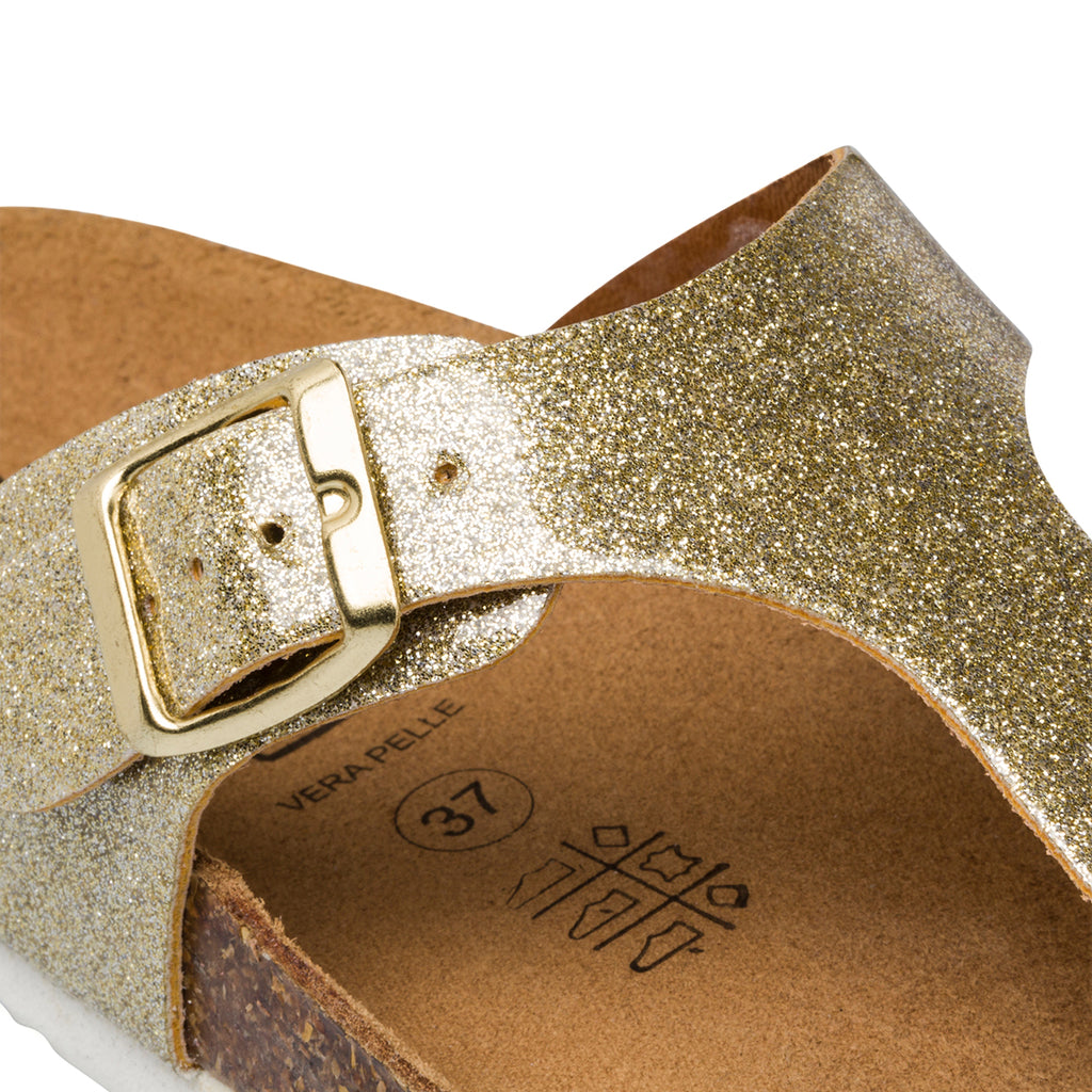 Ciabatte infradito oro glitterate da donna Italia Trend Zeudi
