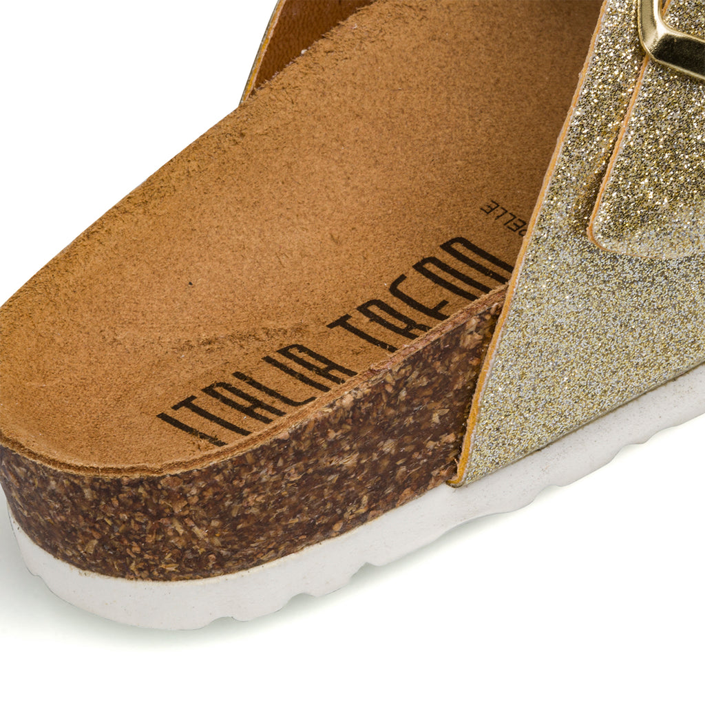 Ciabatte infradito oro glitterate da donna Italia Trend Zeudi
