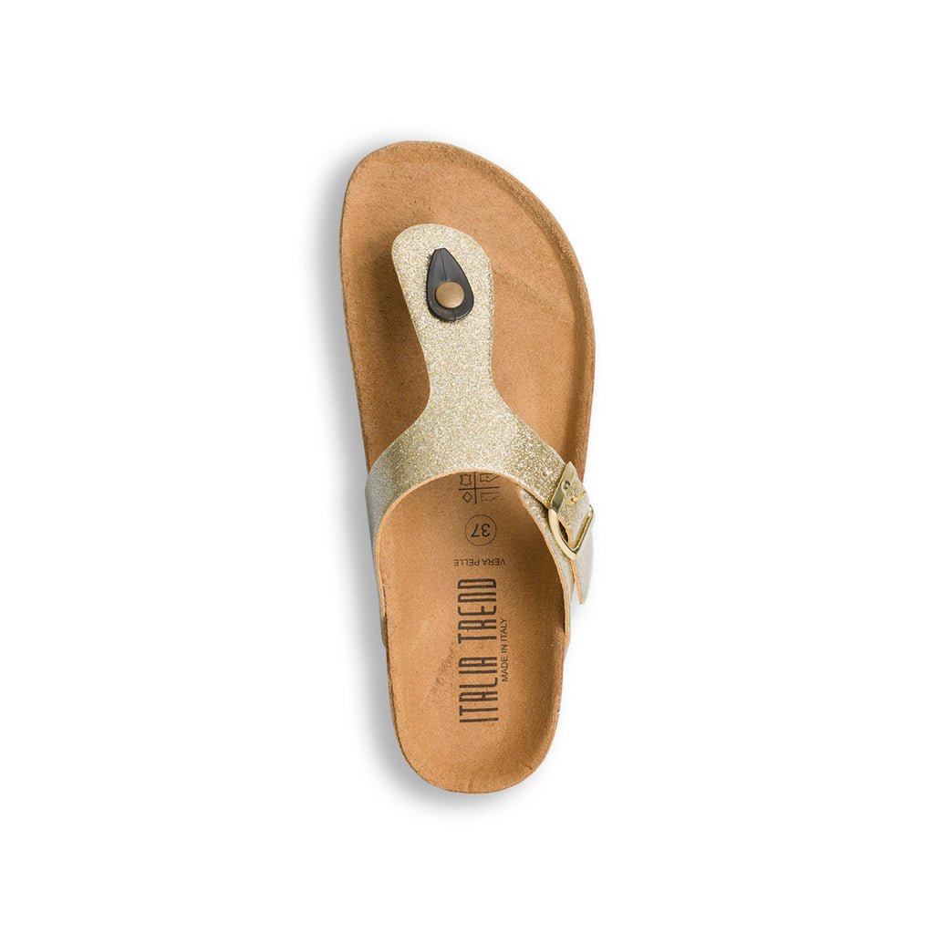 Ciabatte infradito oro glitterate da donna Italia Trend Zeudi
