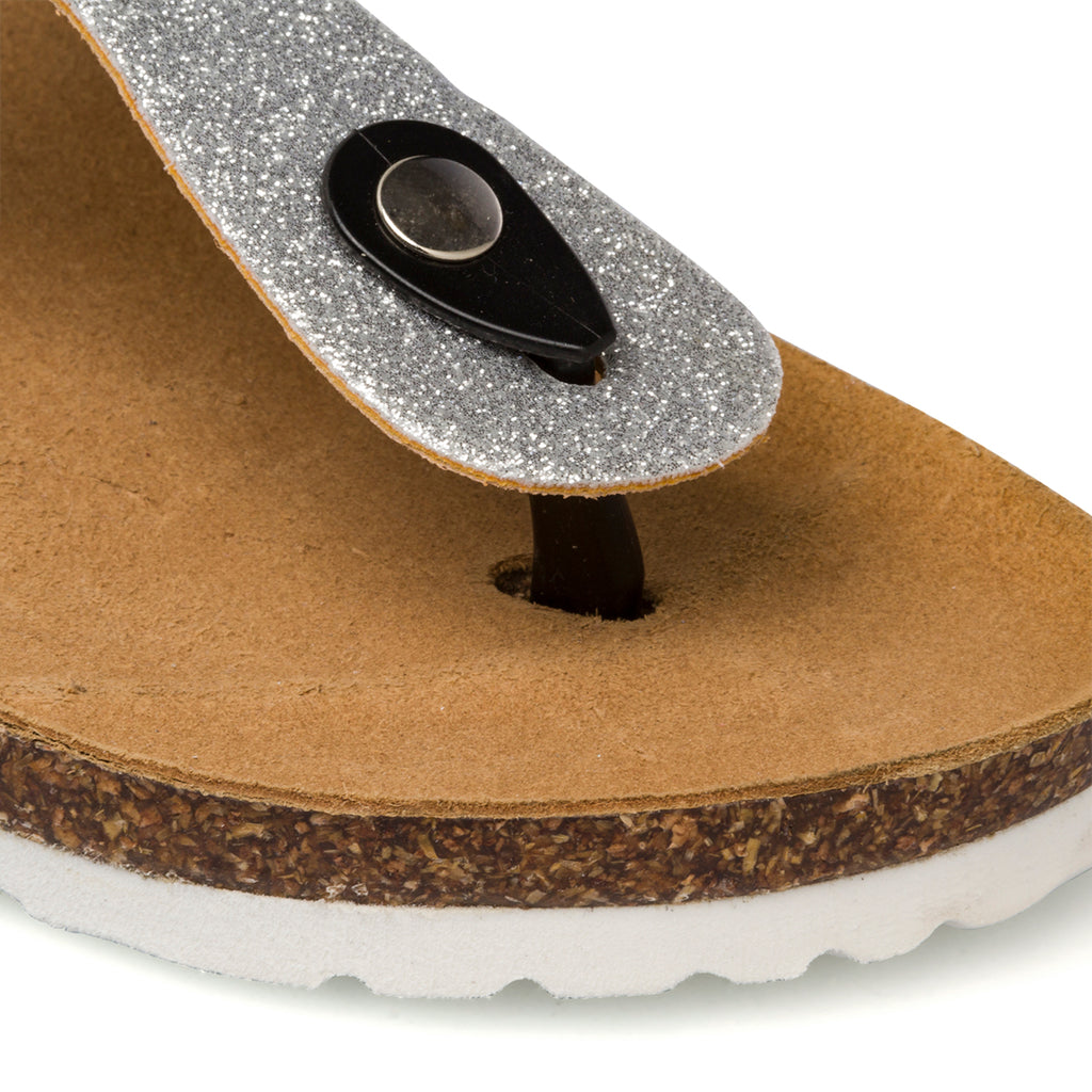 Ciabatte infradito argento glitterate da donna Italia Trend Zeudi