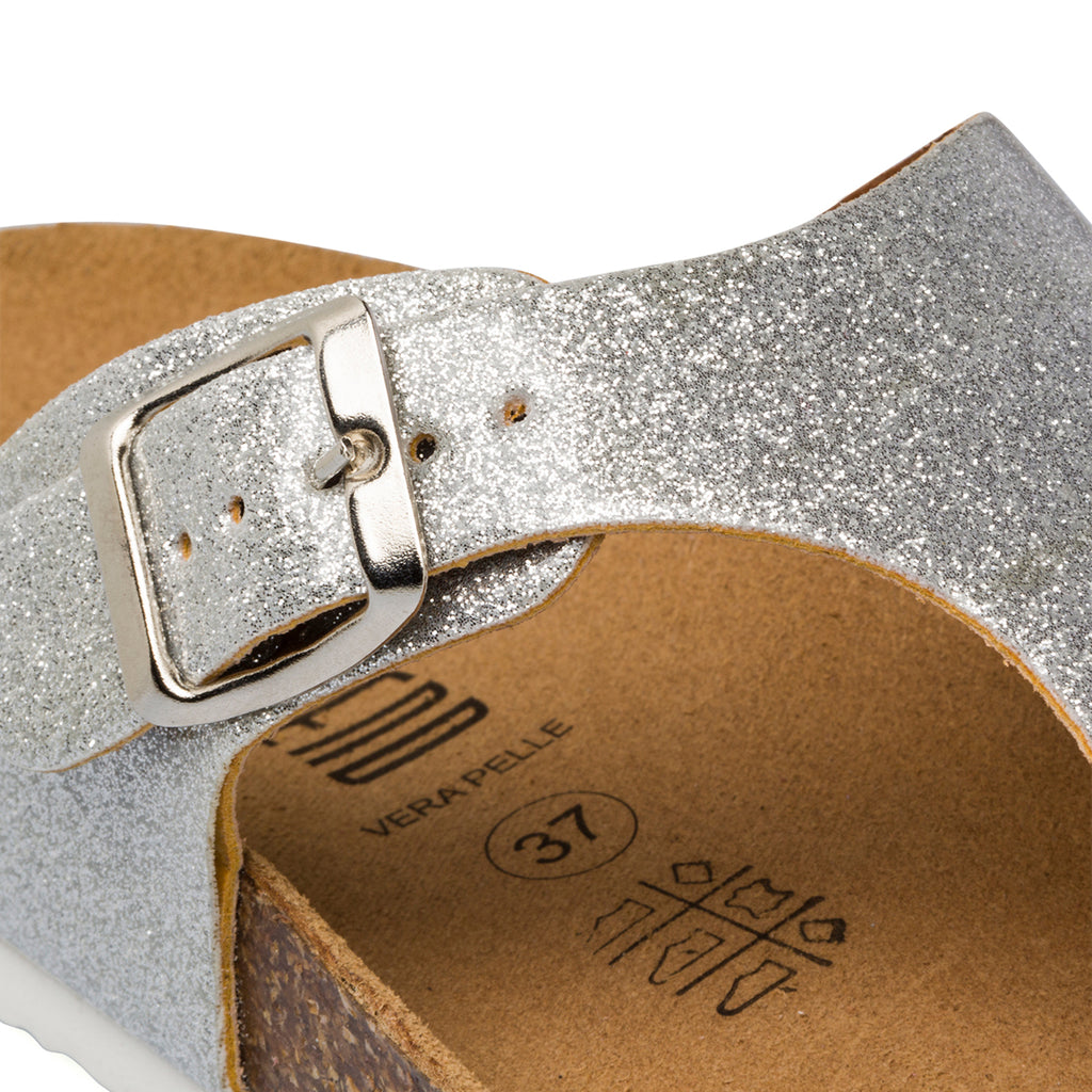 Ciabatte infradito argento glitterate da donna Italia Trend Zeudi