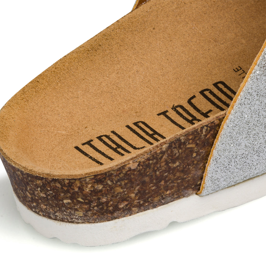 Ciabatte infradito argento glitterate da donna Italia Trend Zeudi