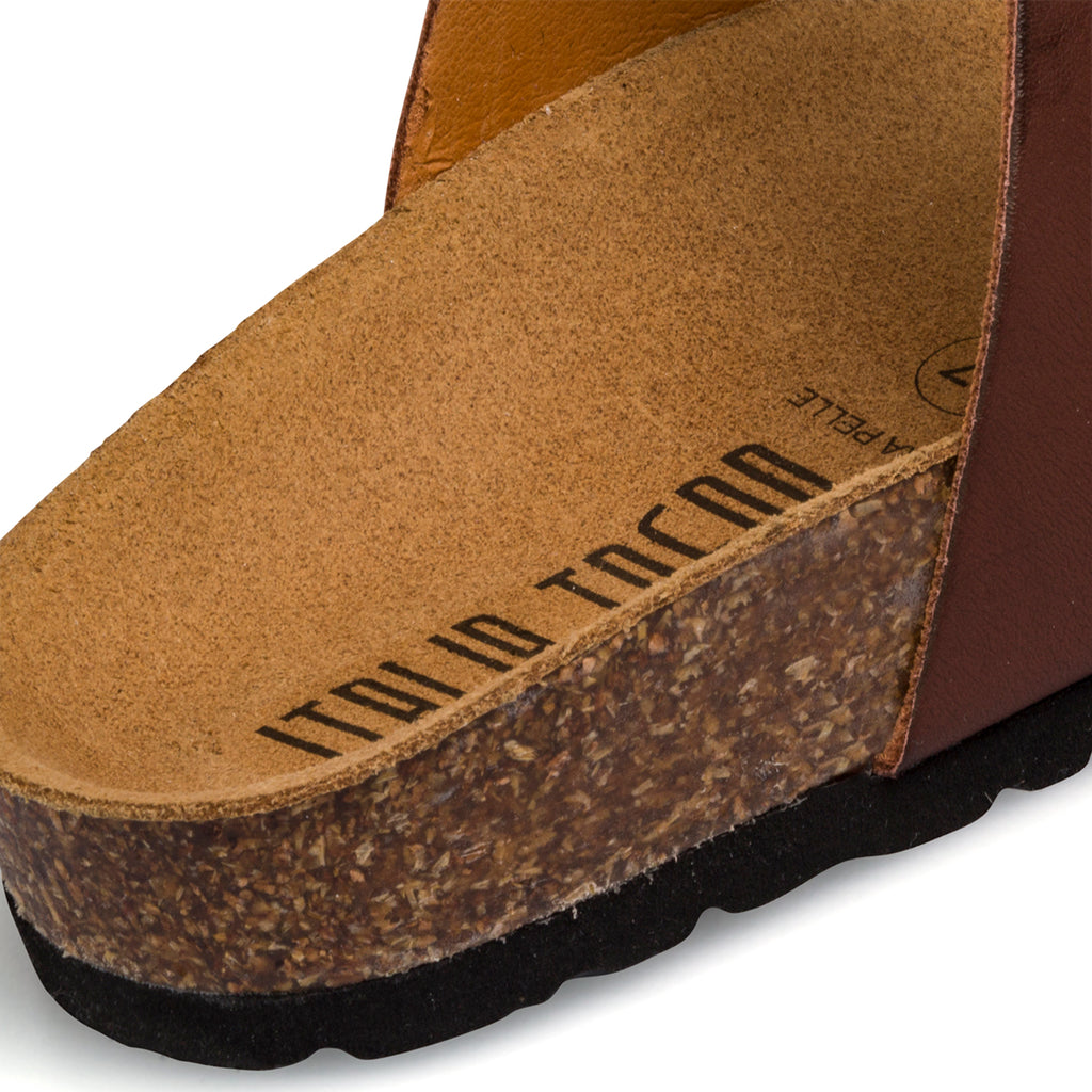 Ciabatte infradito marroni e bianche da donna Italia Trend Cassandra