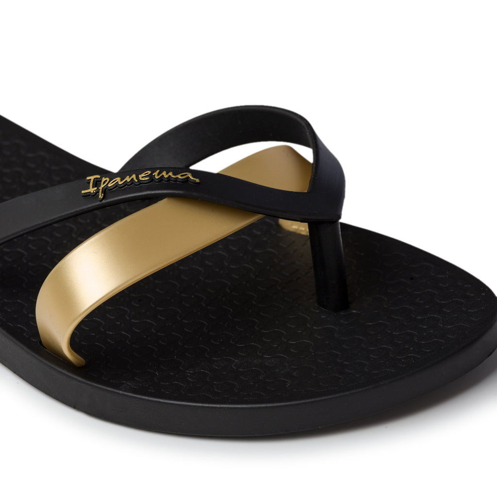Ciabatte infradito nere e oro da donna Ipanema Kirei