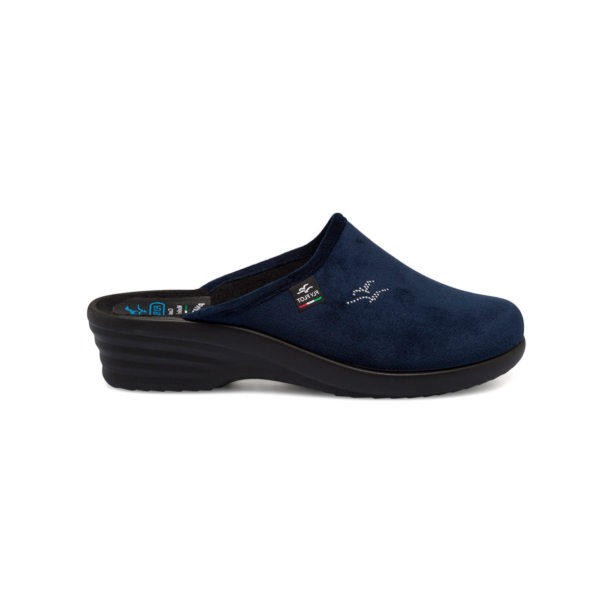 Ciabatte Donna in Eco Pelle Blu Sottopiede Anatomico Vera Pelle FLY Ciabatte Donna in Eco Pelle Blu Sottopiede Anatomico Vera Pelle FLY