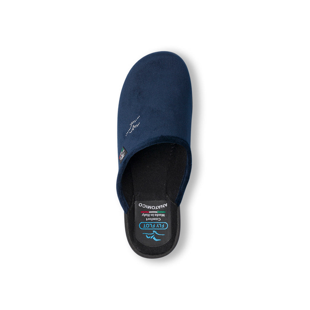 Pantofole blu da donna con sottopiede anatomico Fly Flot