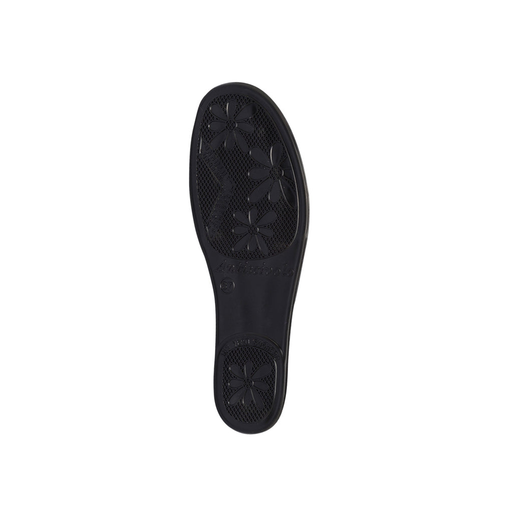 Pantofole blu scuro da donna con sottopiede in pelle Stilrosa