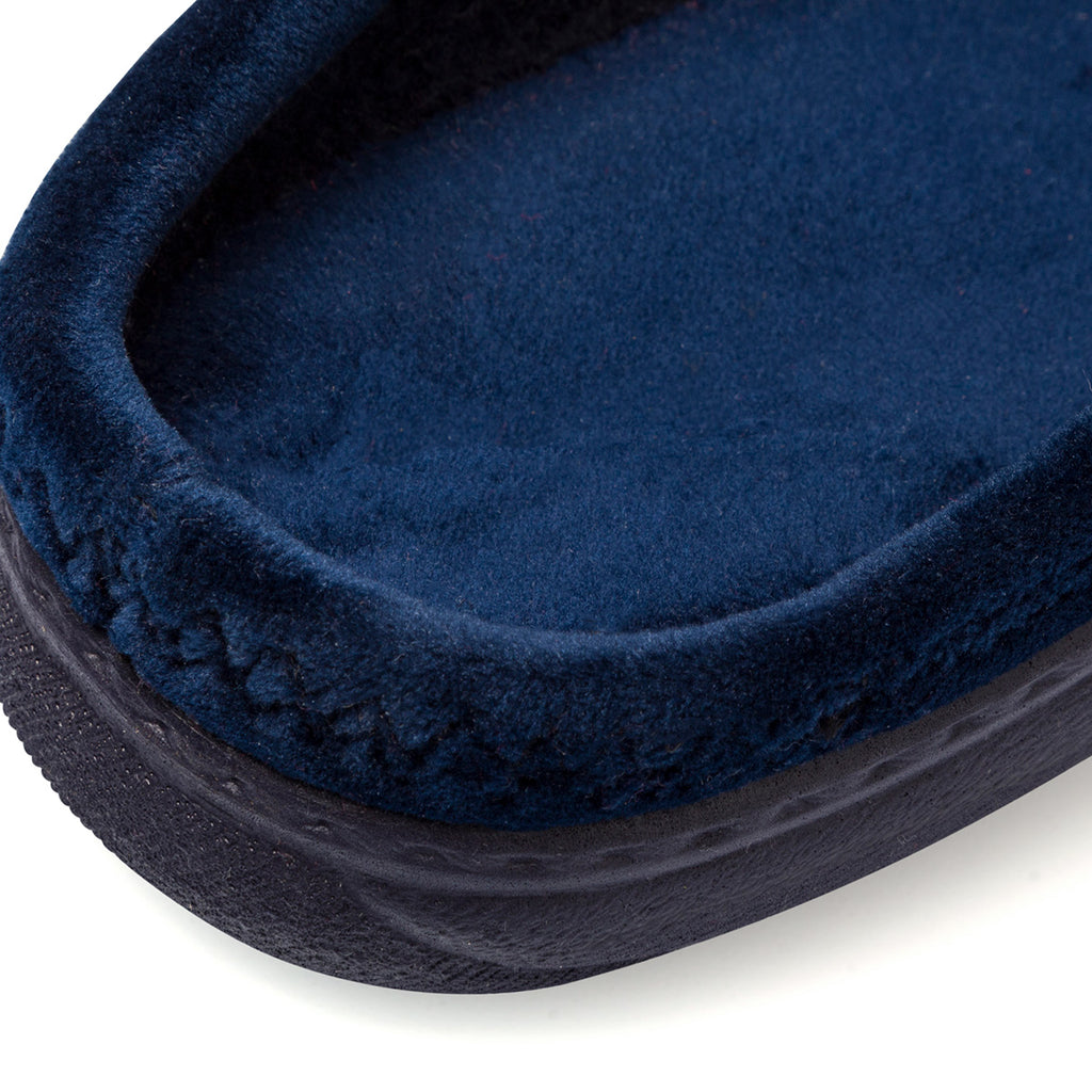Pantofole blu in tessuto da donna con decorazione Stilrosa