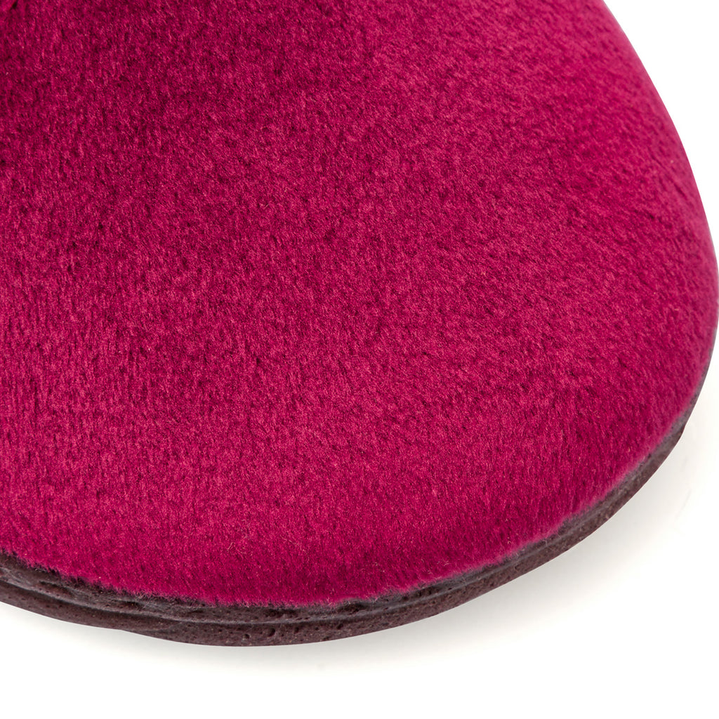 Pantofole bordeaux in tessuto da donna con decorazione Stilrosa