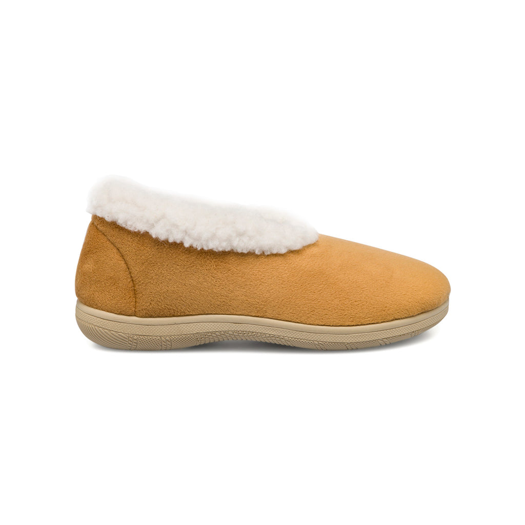Pantofole beige da donna con imbottitura in pelliccia sintetica Stilrosa