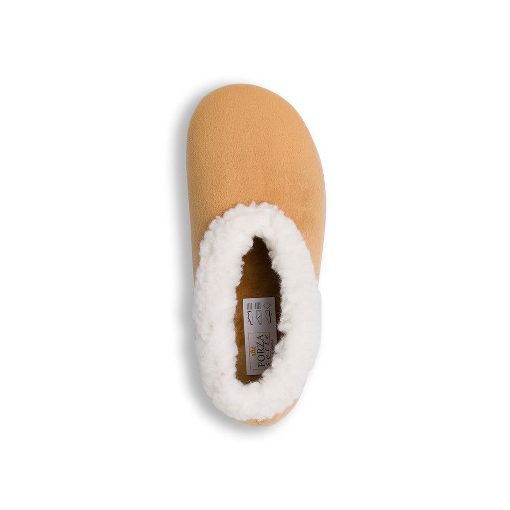 Pantofole beige da donna con imbottitura in pelliccia sintetica Stilrosa