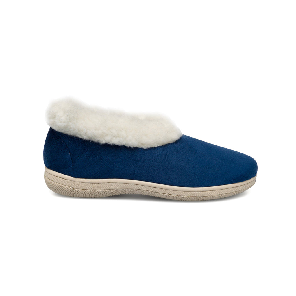 Pantofole blu da donna con imbottitura in pelliccia sintetica Stilrosa