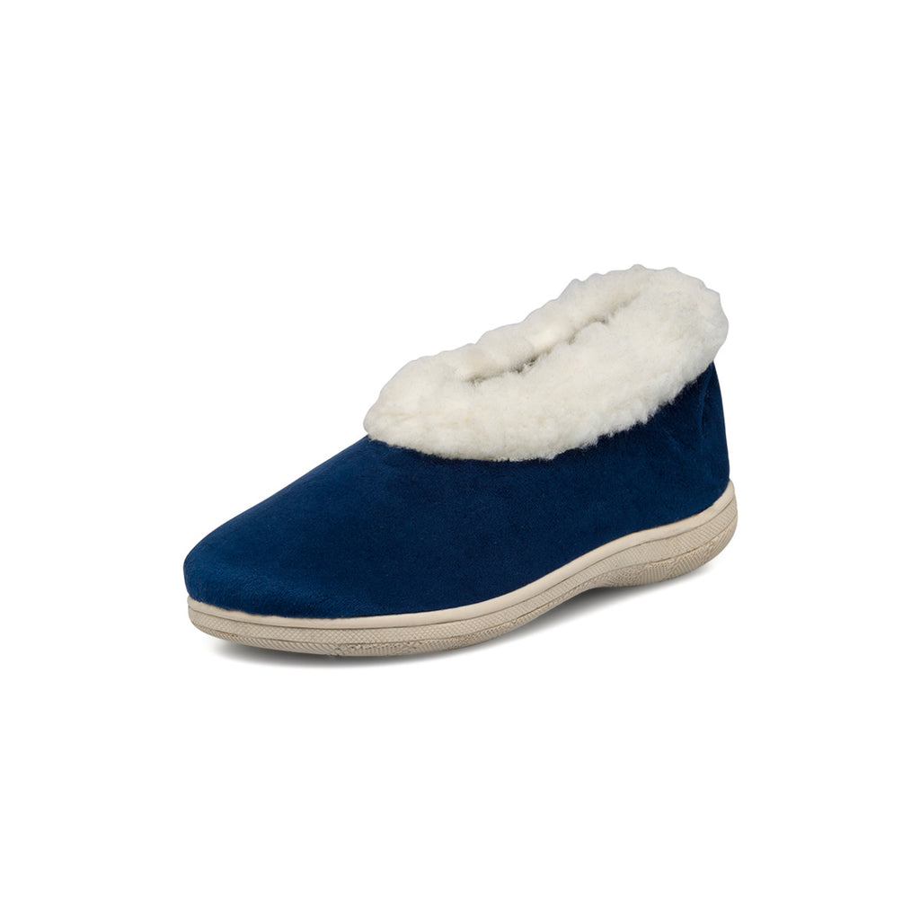 Pantofole blu da donna con imbottitura in pelliccia sintetica Stilrosa