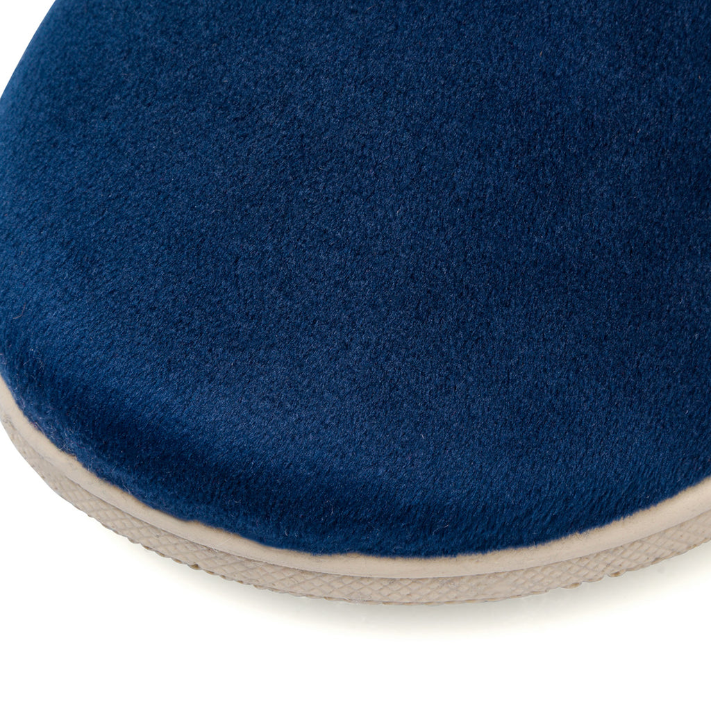 Pantofole blu da donna con imbottitura in pelliccia sintetica Stilrosa