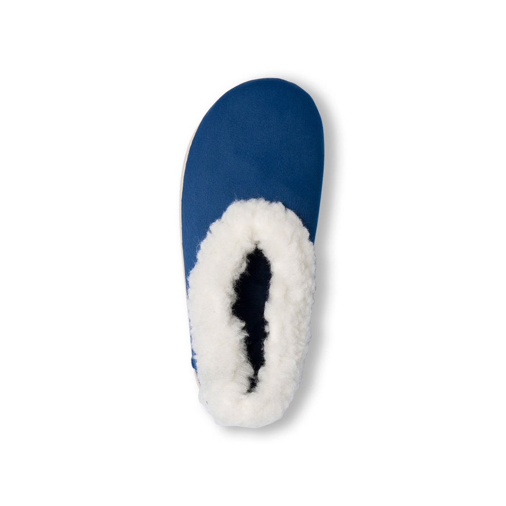 Pantofole blu da donna con imbottitura in pelliccia sintetica Stilrosa