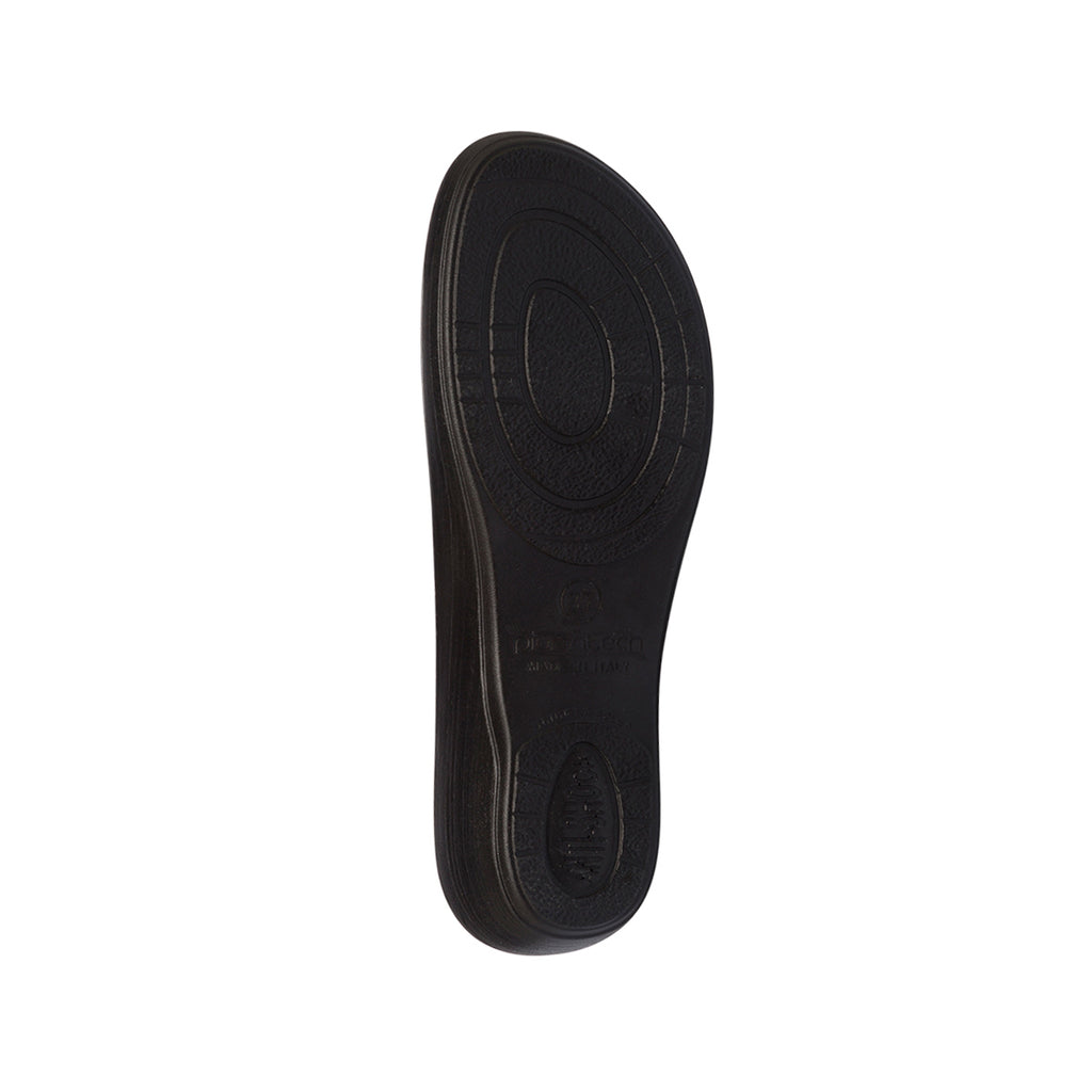 Ciabatte da donna blu con sottopiede in pelle e stampa a contrasto Fly Flot