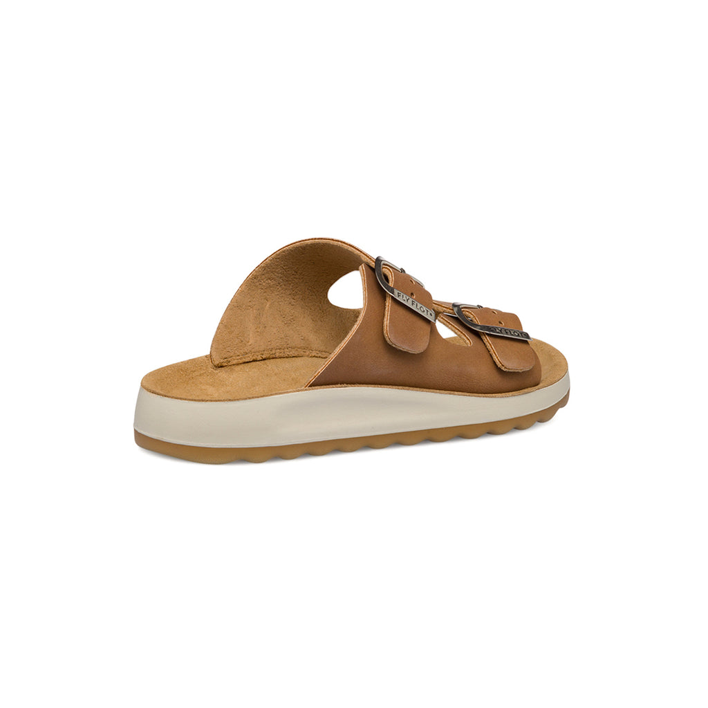 Ciabatte da donna color cuoio con sottopiede anti-shock Fly Flot