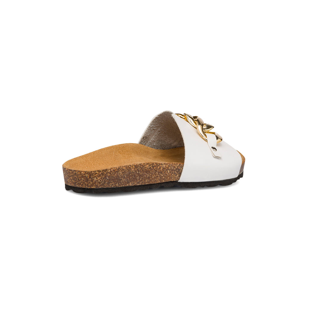 Ciabatte da donna bianco con maxi-catena Italia Trend Wendy