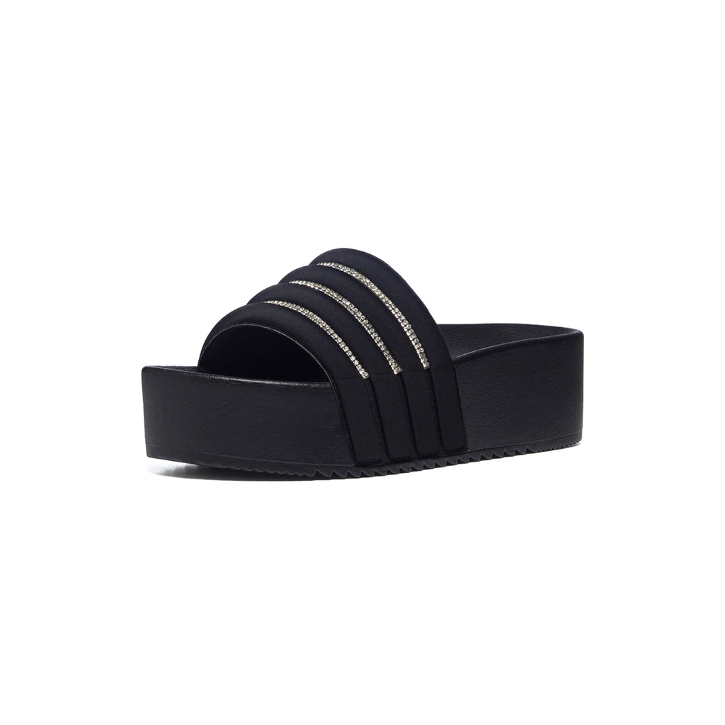 Ciabatte nere con applicazione di strass Silvia Sikel