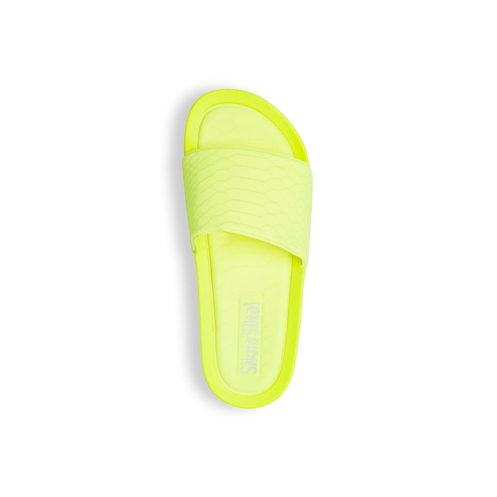 Ciabatte gialle fluo da donna effetto cocco Silvia Sikel