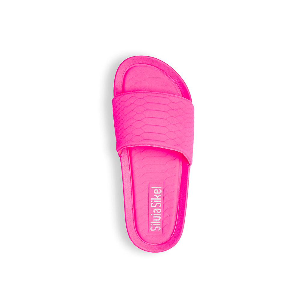 Ciabatte fucsia fluo da donna effetto cocco Silvia Sikel