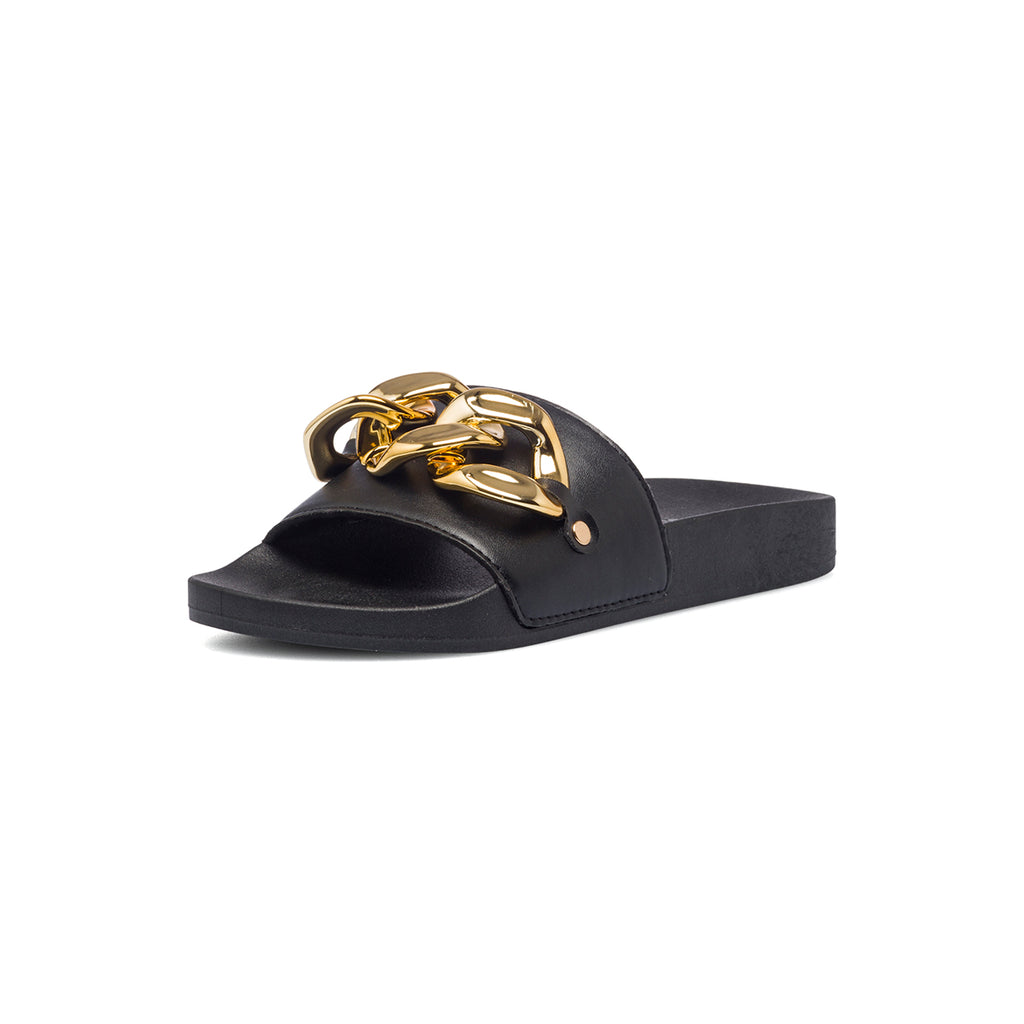 Ciabatte nere da donna con maxi-catena Silvia Sikel