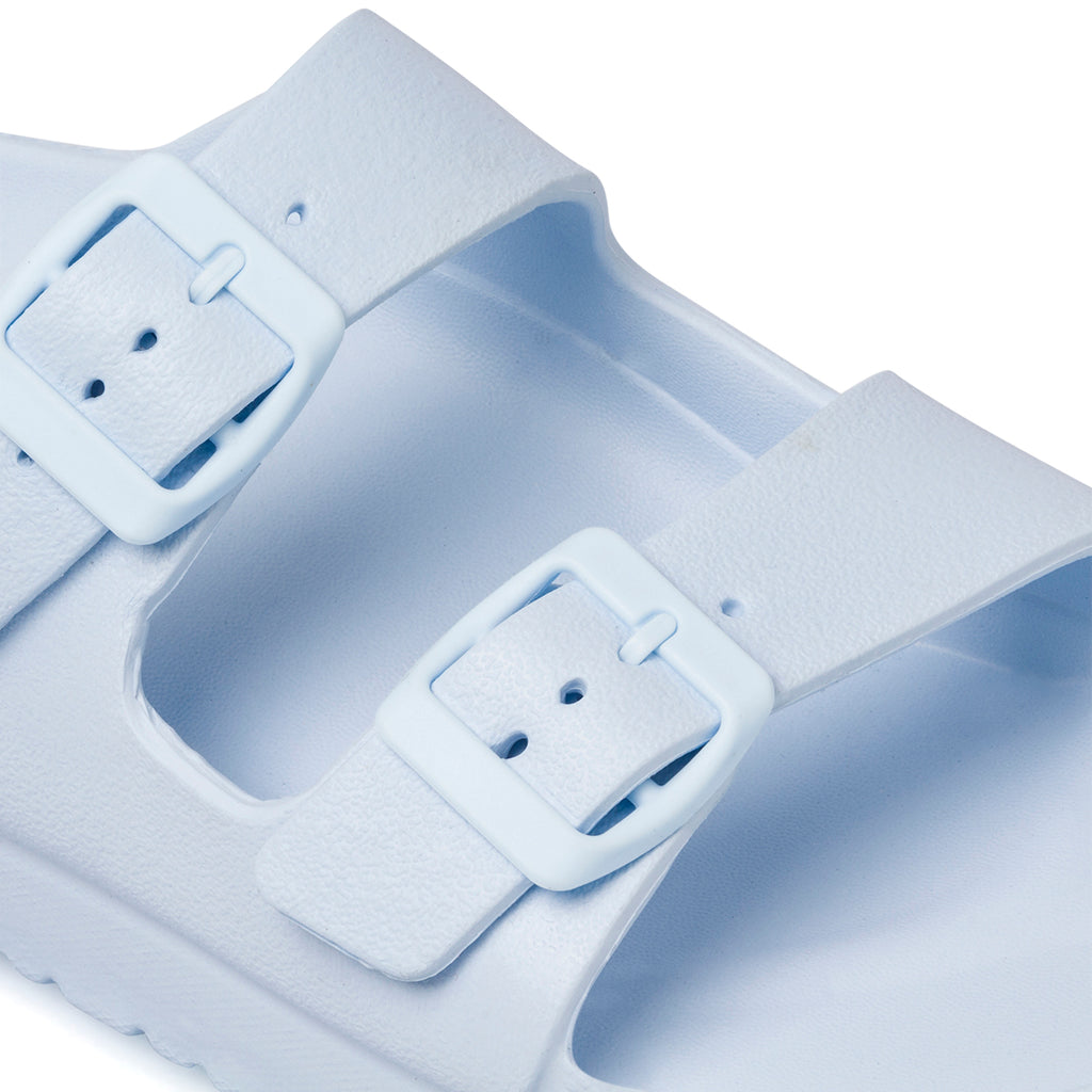 Ciabatte azzurre da donna con doppia fibbia Silvia Sikel