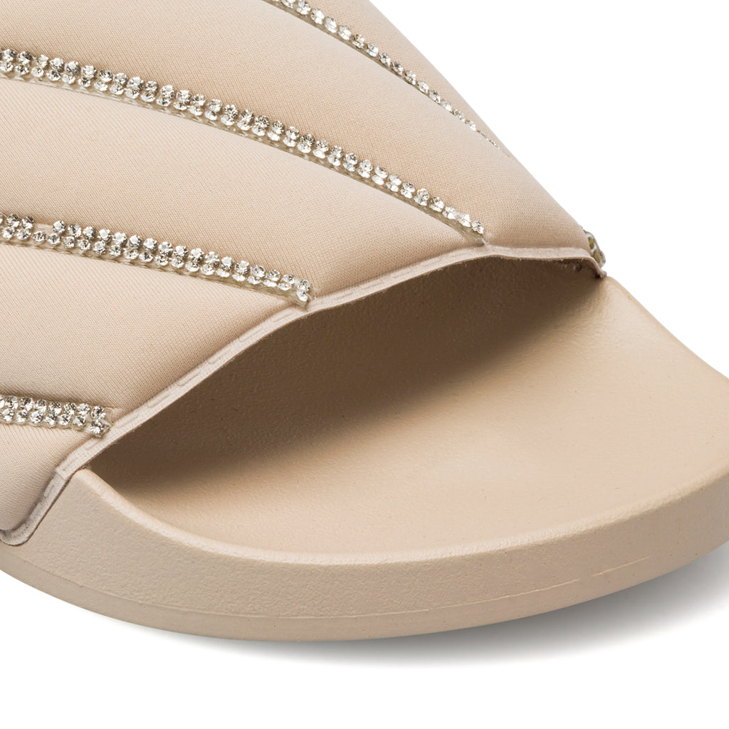 Ciabatte beige da donna con strass Silvia Sikel