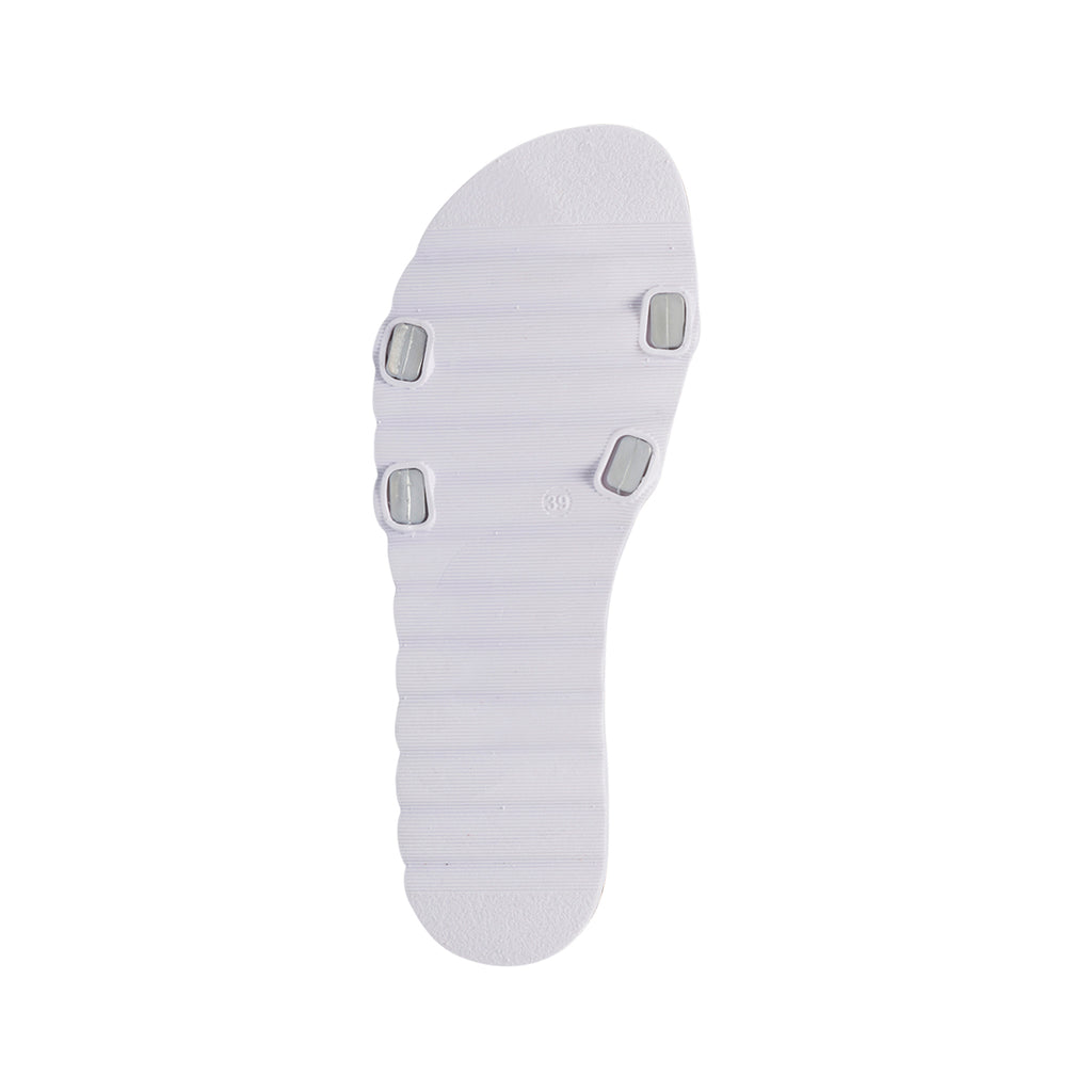 Ciabatte argento da donna con strass e perline Silvia Sikel