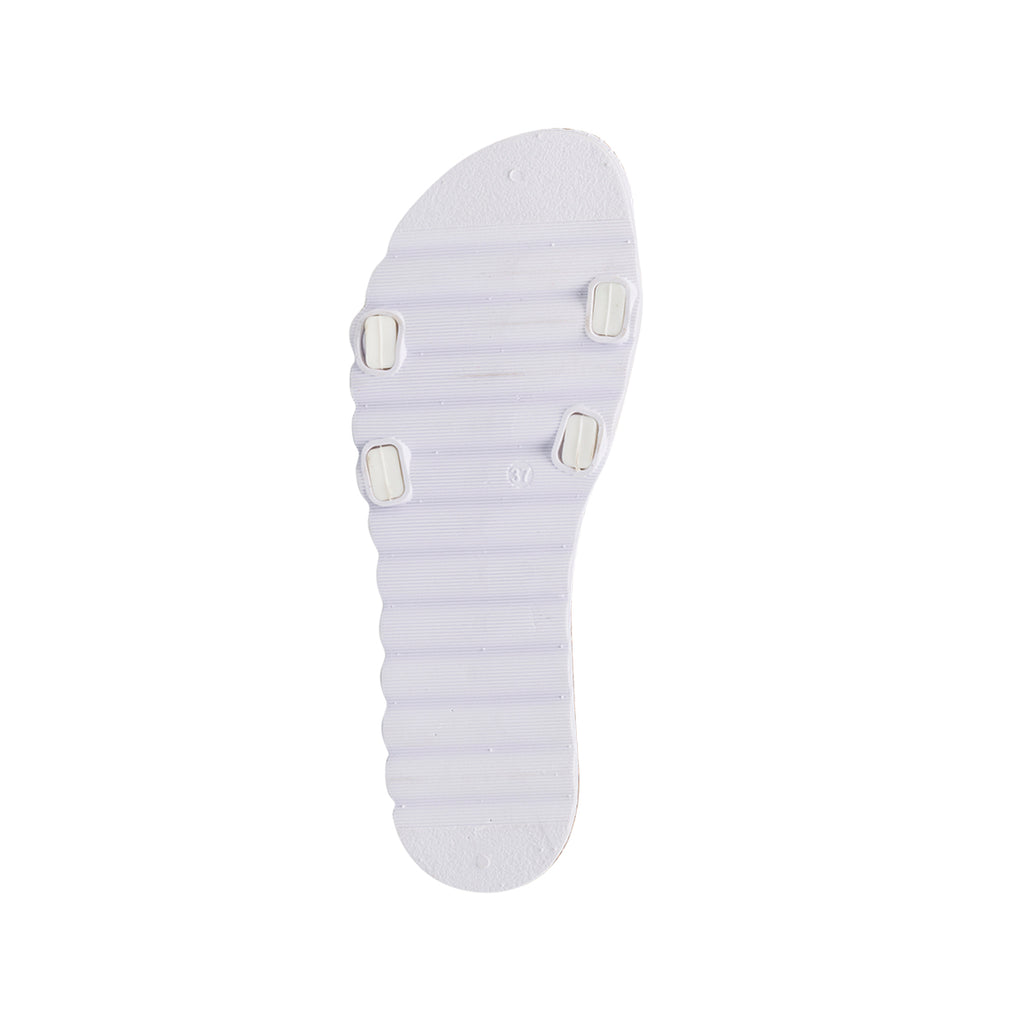 Ciabatte beige da donna con strass e perline Lora Ferres On The Beach