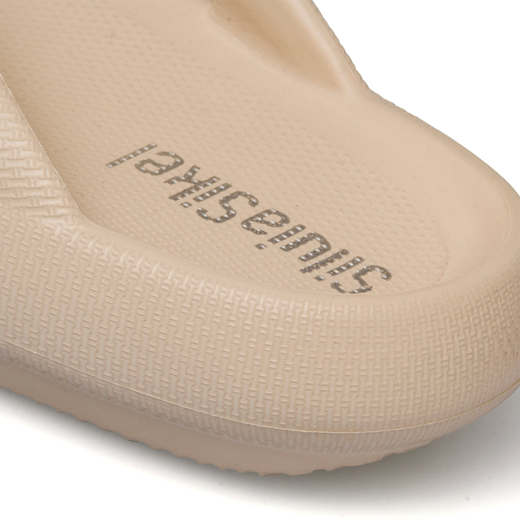 Ciabatte infradito beige in gomma da donna Lora Ferres On The Beach