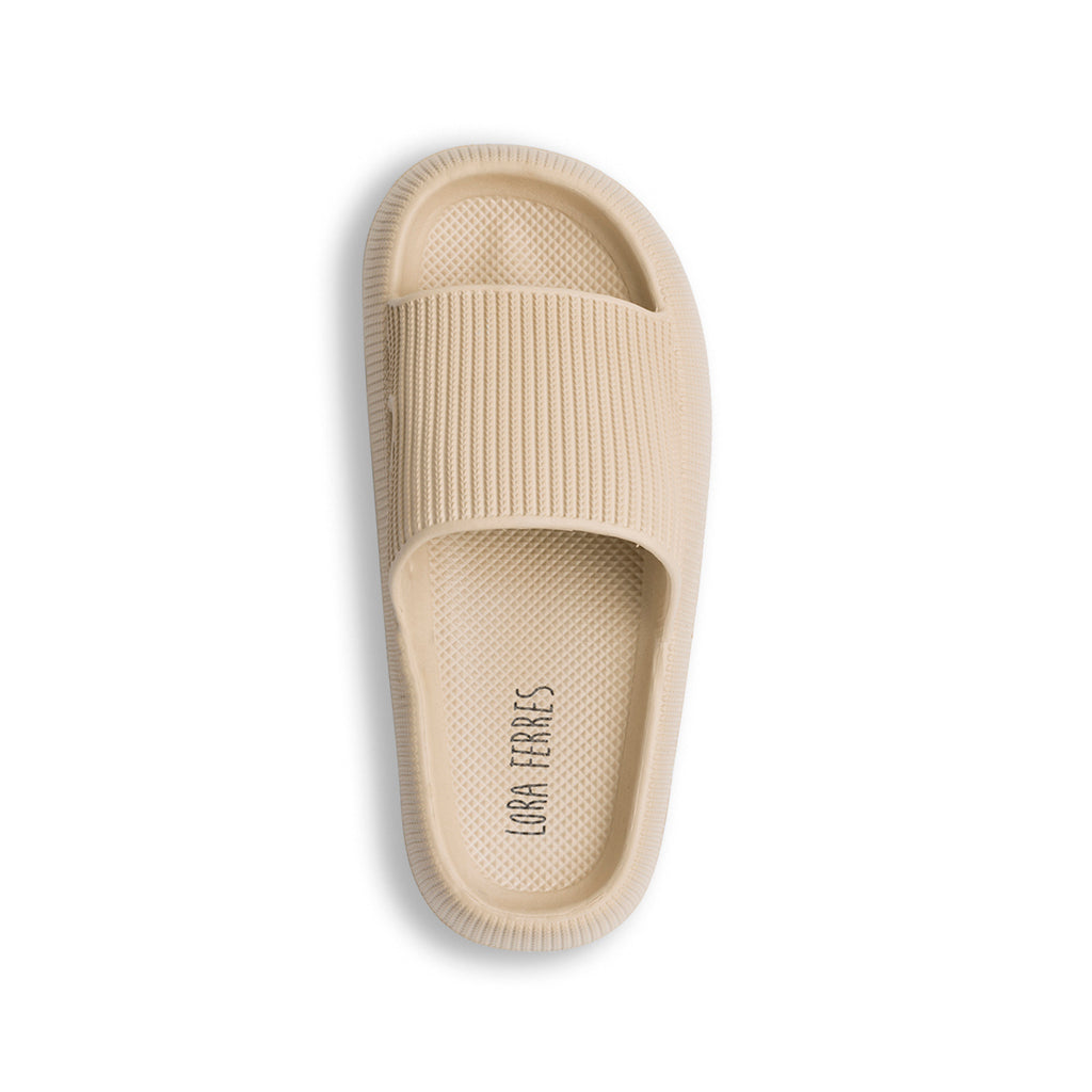 Ciabatte da donna beige a fascia singola Lora Ferres