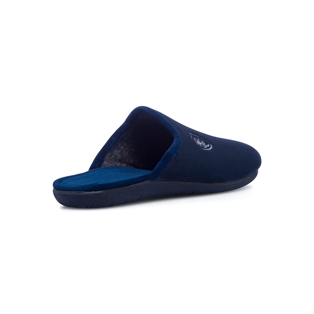 Pantofole da uomo blu in tessuto Natural Confort