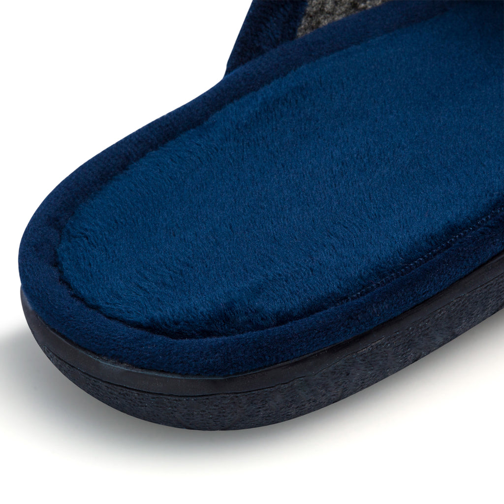 Pantofole da uomo blu in tessuto Natural Confort