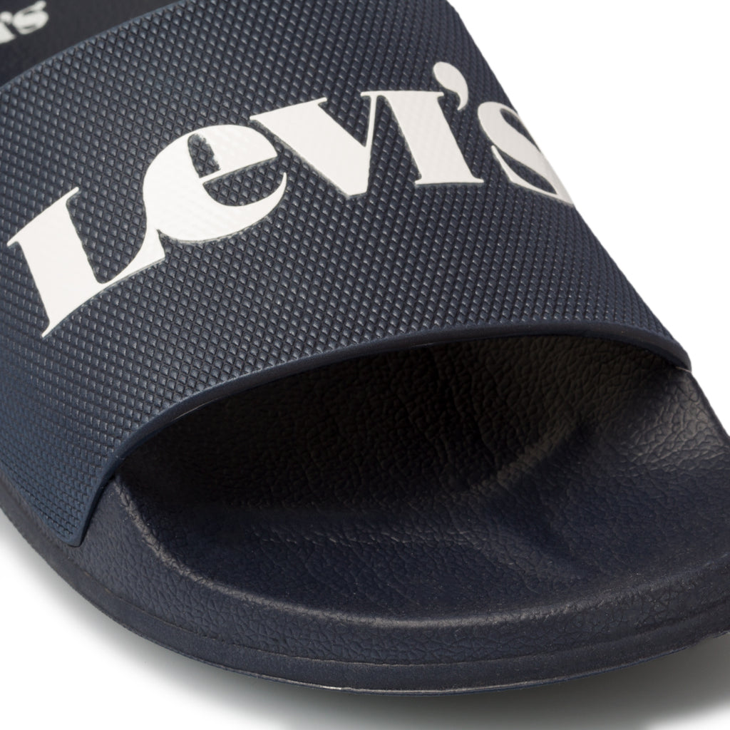 Ciabatte blu con logo a contrasto Levi's