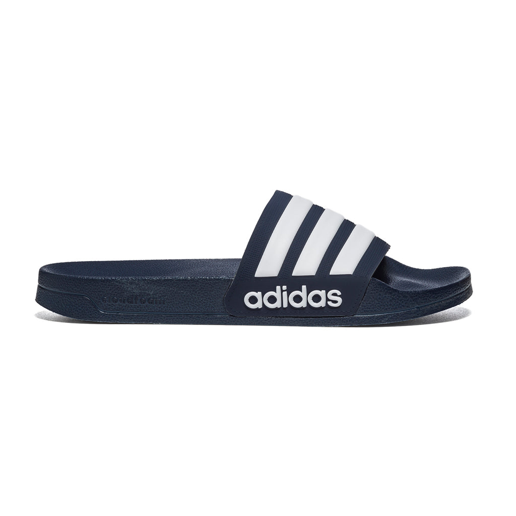 Ciabatte blu in gomma con strisce a contrasto adidas Adilette Shower