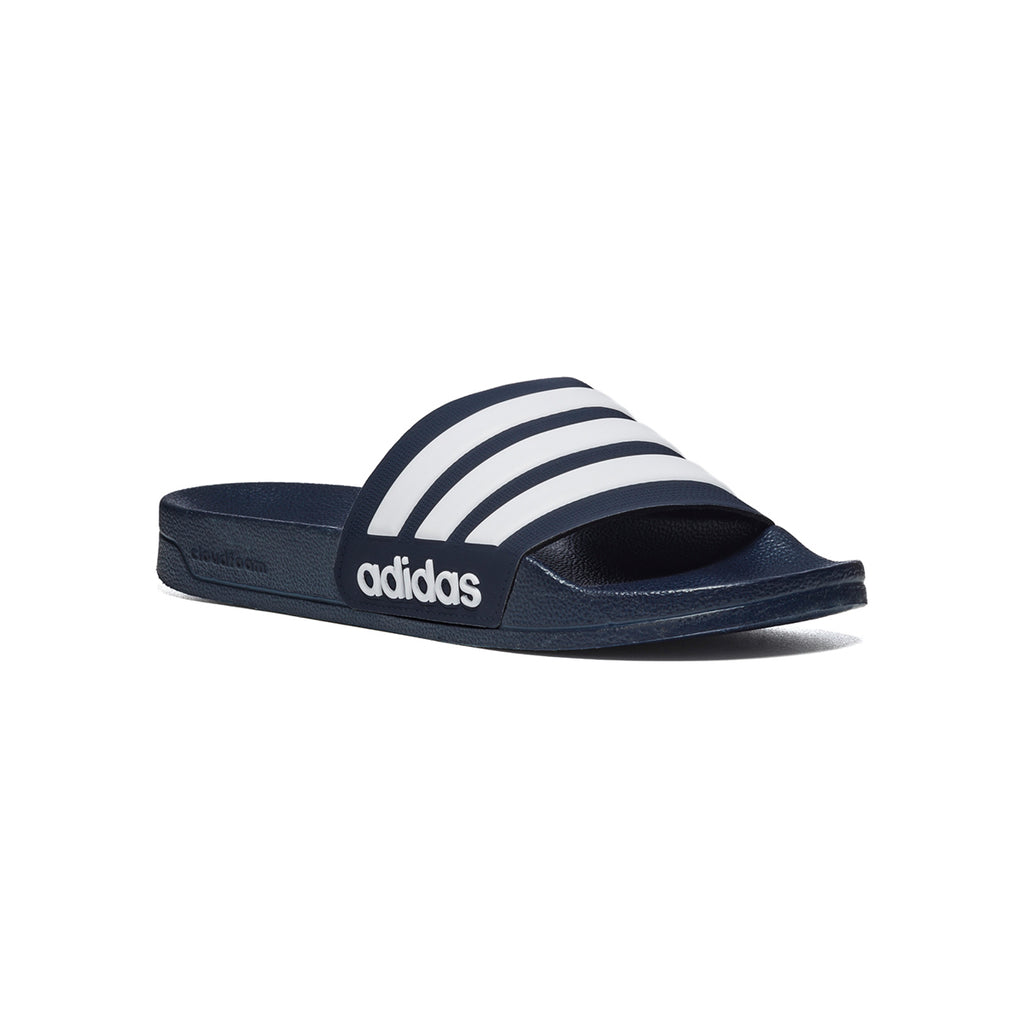 Ciabatte blu in gomma con strisce a contrasto adidas Adilette Shower