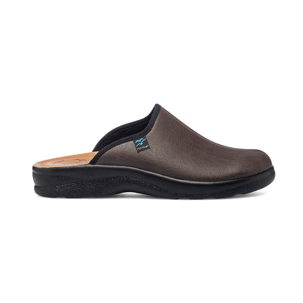 Pantofole da uomo marroni con sottopiede anatomico Fly Flot