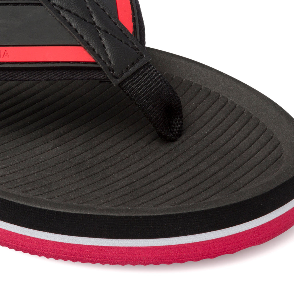 Ciabatte infradito da uomo nere e rosse con logo a contrasto Ducati