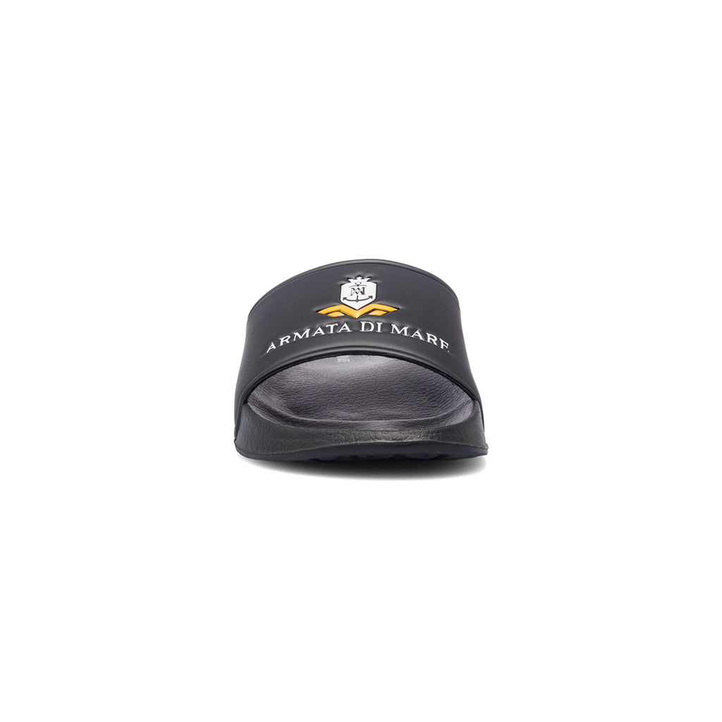 Ciabatte da uomo nere con logo sulla fascia Armata di Mare