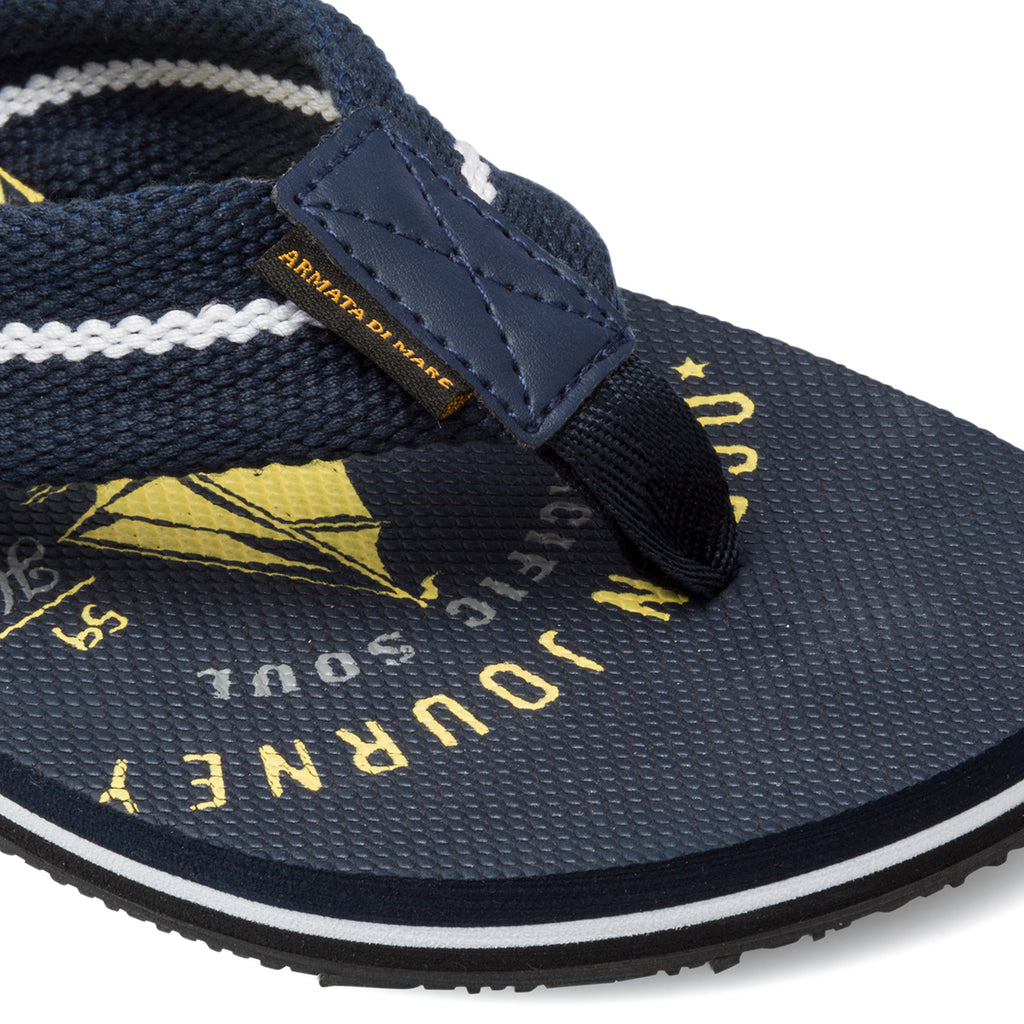 Ciabatte infradito da uomo blu con stampa logo sulla suola Armata di Mare
