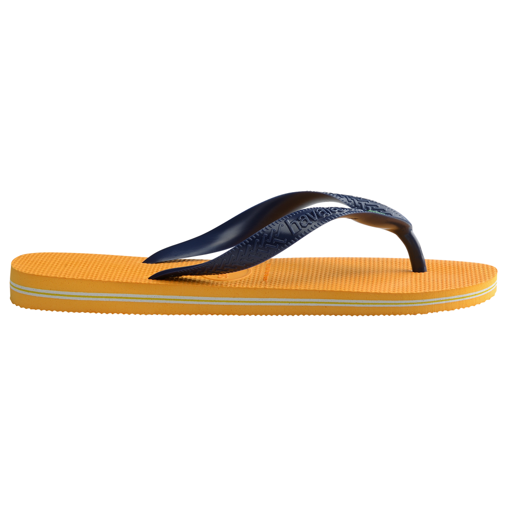 Ciabatte infradito da uomo arancioni con cinturini blu Havaianas Brasil