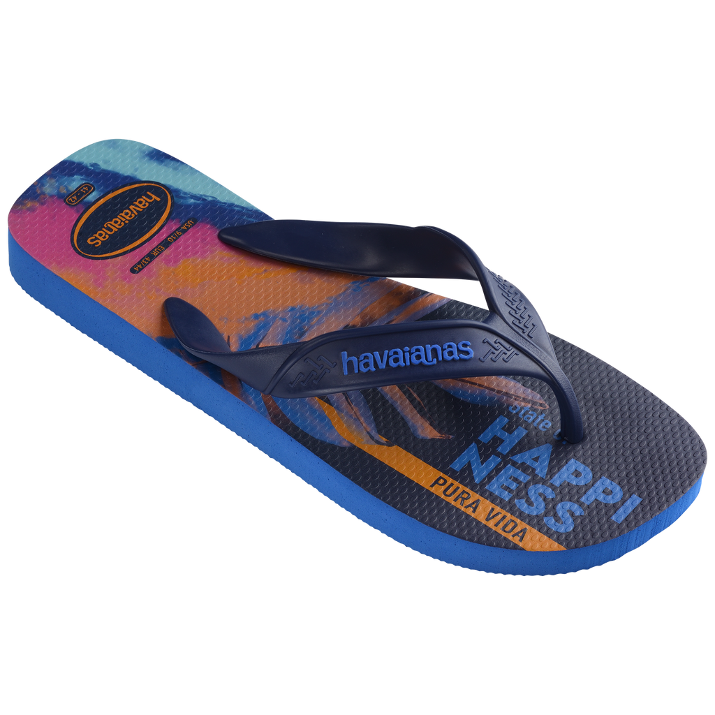 Ciabatte infradito da uomo blu con stampa sulla suola Havaianas Surf